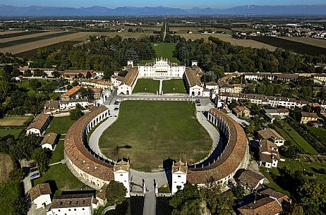 Aereal view of Villa Manin